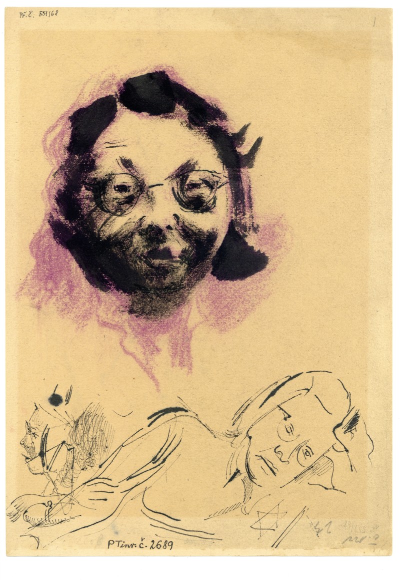: Otto Ungar, Portrait Johanna Frittová, 1942–44, Památník Terezín, Inv. Nr.: 2689 © Pavel Weisz, Tomáš Weisz, Eva Odstrčilová