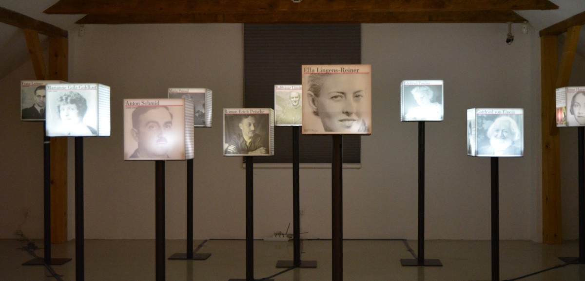 : Leuchtkuben. Die Gerechten - Courage ist eine Frage der Entscheidung. Eine Ausstellung der Österreichischen Freunde von Yad Vashem