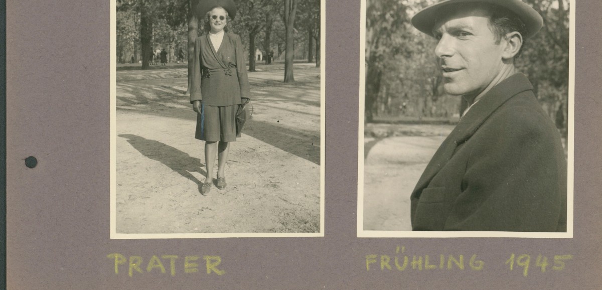 : Album(seite) aus einem Flohmarktkonvolut. Ausflug in den Prater. Mai 1945.