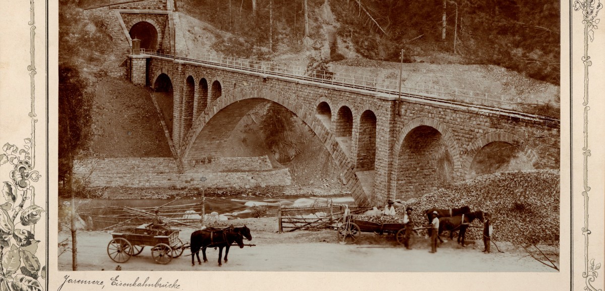 : Julius Dutkiewicz: Jaremcze, Eisenbahnbrücke, Ostgalizien, um 1880 © Photoinstitut Bonartes, GG_6022