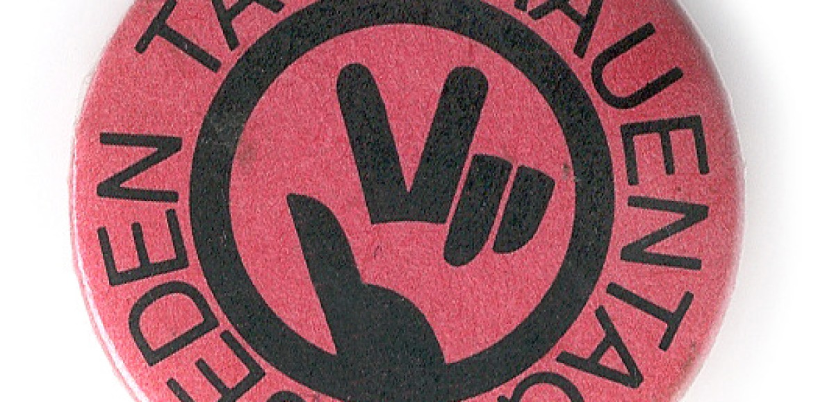 : Button des Frauenstaatsekretariat, 1986 © Stichwort. Archiv der Frauen- und Lesbenbewegung, Wien